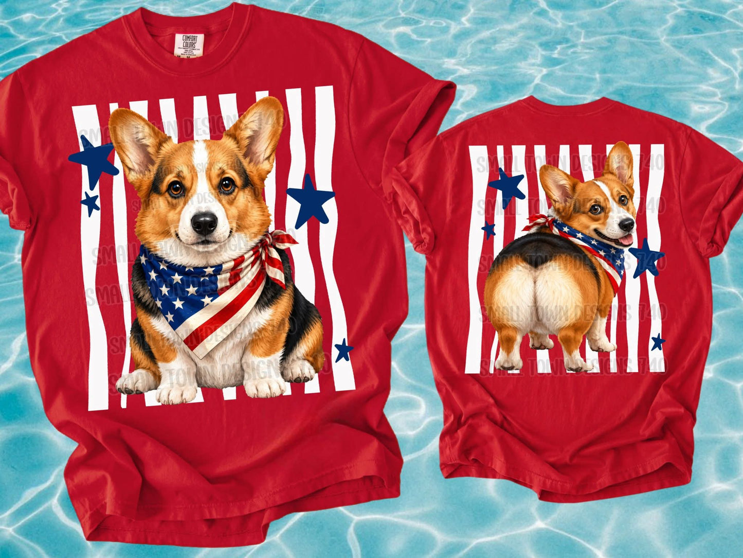 PATRIOTIC PUPS DOUBLE SIDED TEE - MULTIPLE BREEDS!
