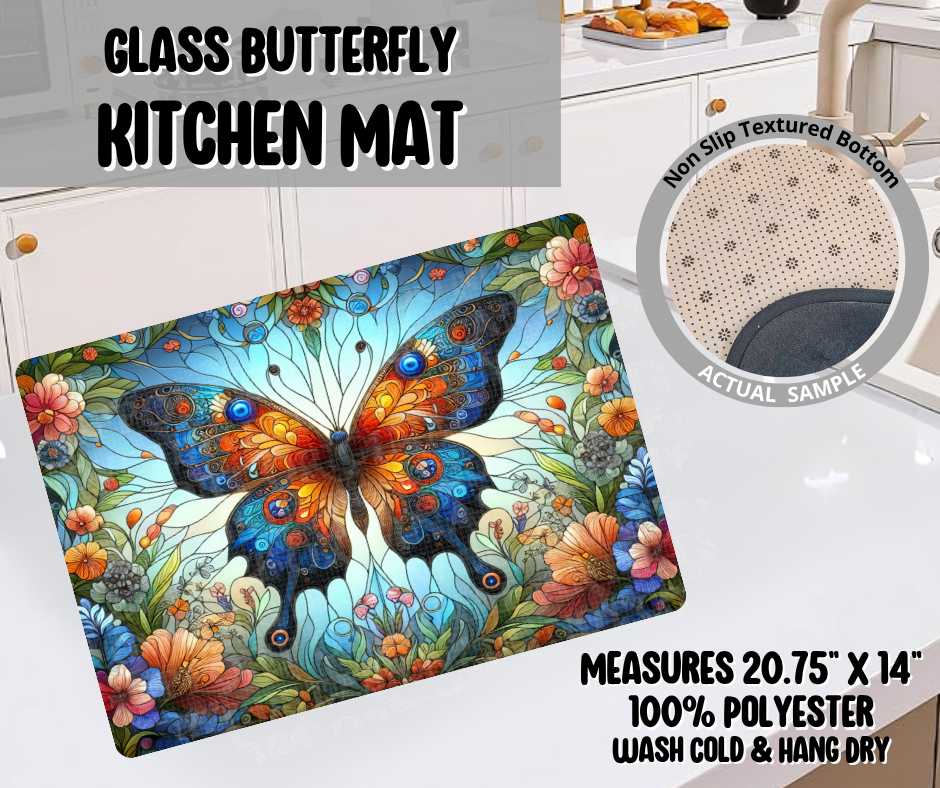 Preorder! Closes 11/26. ETA Feb. Glass Butterfly Kitchen Mat