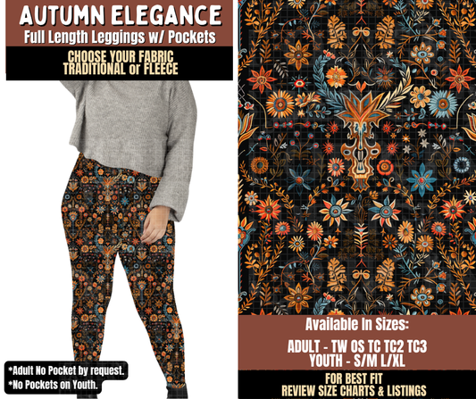 Preorder! Closes 7/27. ETA Oct. Autumn Elegance Leggings Choose Fleece or Traditional