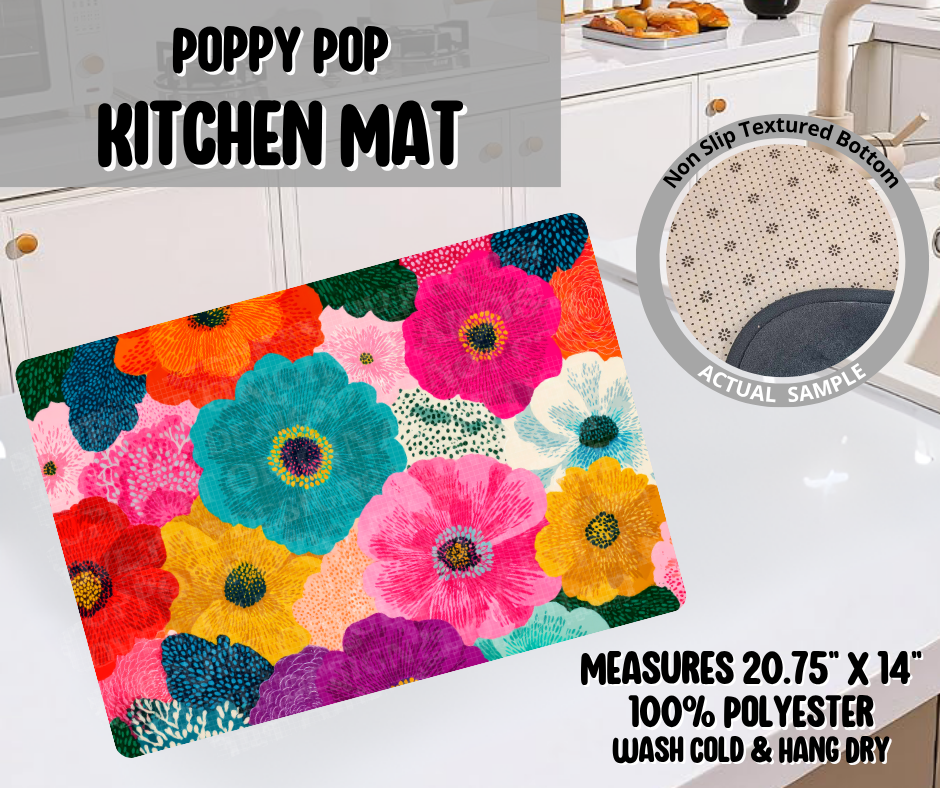 Preorder! Closes 11/26. ETA Feb. Poppy Pop Kitchen Mat
