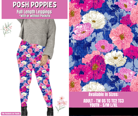 Preorder! Closes 1/12. ETA March. Posh Poppies Full Length Leggings w/wo Pockets