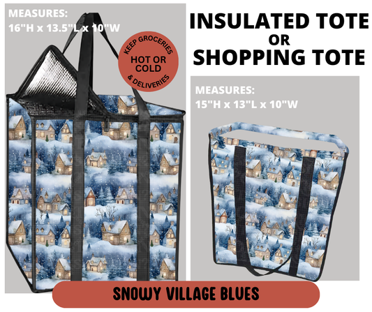 Preorder! Closes 9/11. ETA Dec. Snowy Village Blues Shopping & Insulated Tote