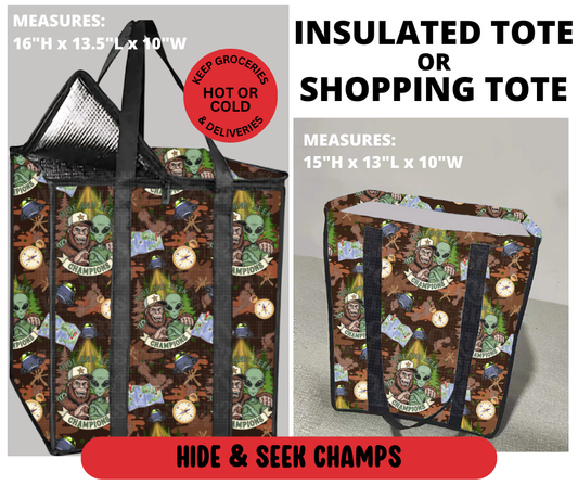 Preorder! Closes 3/23. ETA June. Hide & Seek Champs Shopping & Insulated Tote
