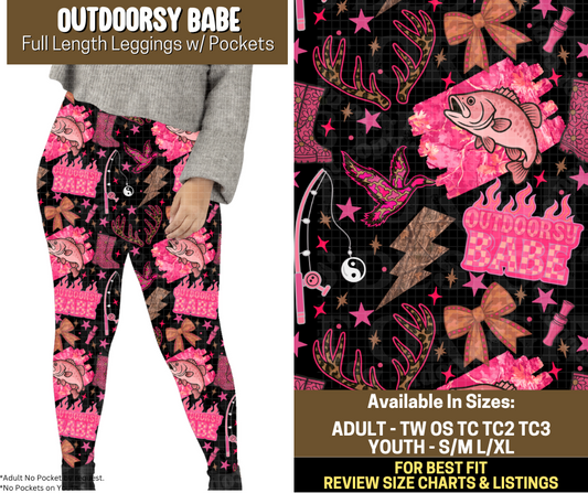 Preorder! Closes 9/12. ETA Dec. Outdoorsy Babe Full Length Leggings w/wo Pockets