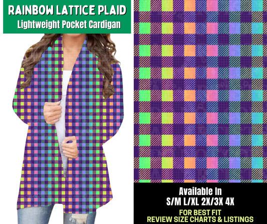Preorder! Closes 2/18. ETA May. Rainbow Lattice Plaid Pocket Cardigan