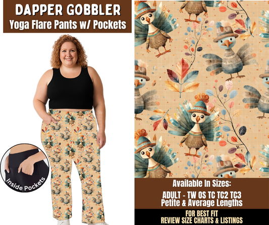 Preorder! Closes 7/29. ETA Oct. Dapper Gobbler Yoga Flare Pants
