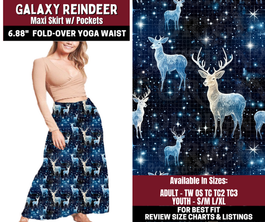 Preorder! Closes 10/22. ETA Jan. Galaxy Reindeer Maxi Skirt