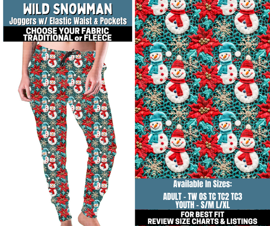 Preorder! Closes 10/13. ETA Jan. Wild Snowman Joggers Choose Fleece or Traditional