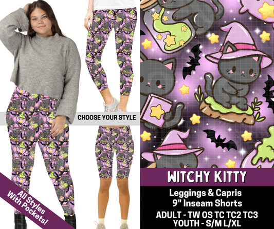 Preorder! Closes 7/9. ETA Oct. Witchy Kitty Combo Legging Lengths