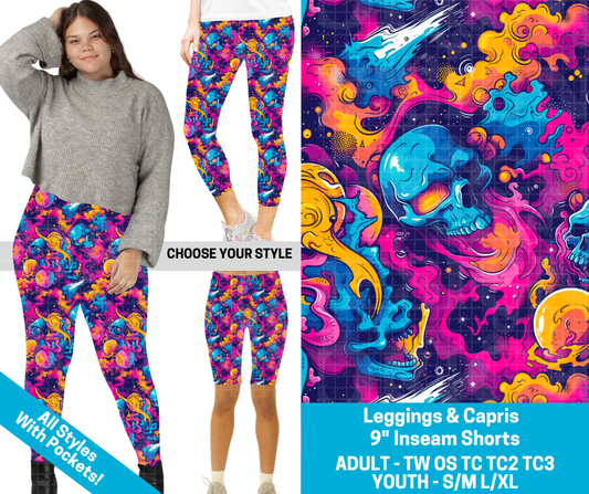 Preorder! Closes 2/11. ETA May. Neon Skull Vortex Combo Legging Lengths