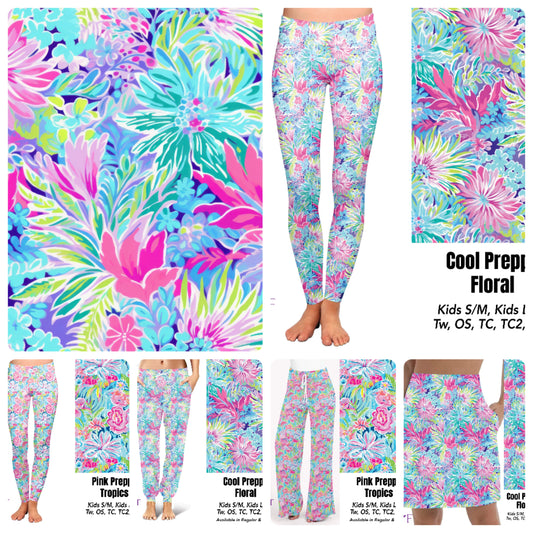 Cool preppy floral leggings and capris with pockets