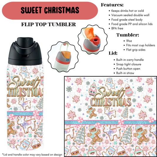 Preorder! Closes 9/18. ETA Dec. Sweet Christmas Flip Top Tumbler