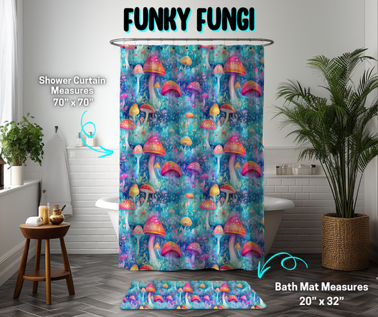 Preorder! Closes 3/26. ETA June. Funky Fungi Custom Shower Curtain and/or Bath Mat
