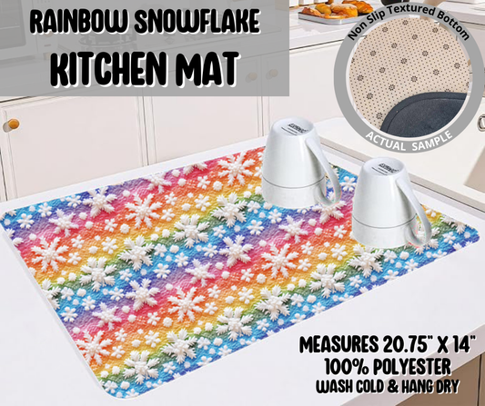 Preorder! Closes 9/10. ETA Dec. Rainbow Snowflake Kitchen Mat