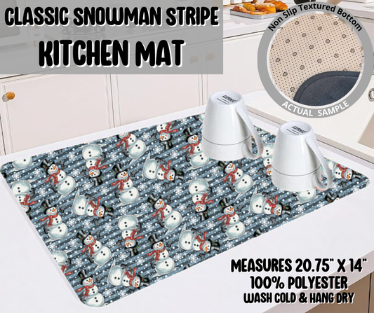 Preorder! Closes 9/10. ETA Dec. Classic Snowman Stripe Kitchen Mat
