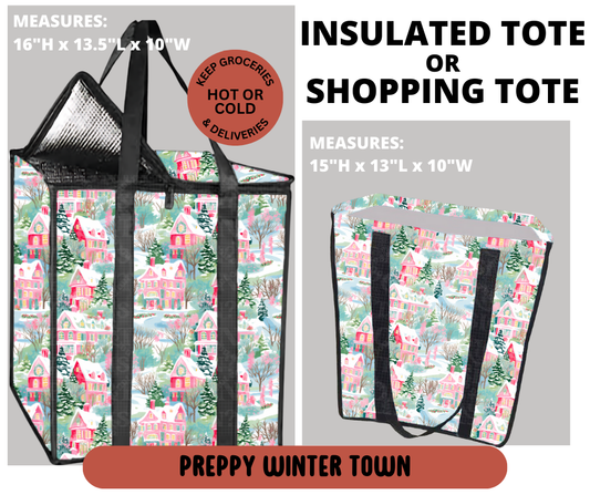 Preorder! Closes 9/11. ETA Dec. Preppy Winter Town Shopping & Insulated Tote