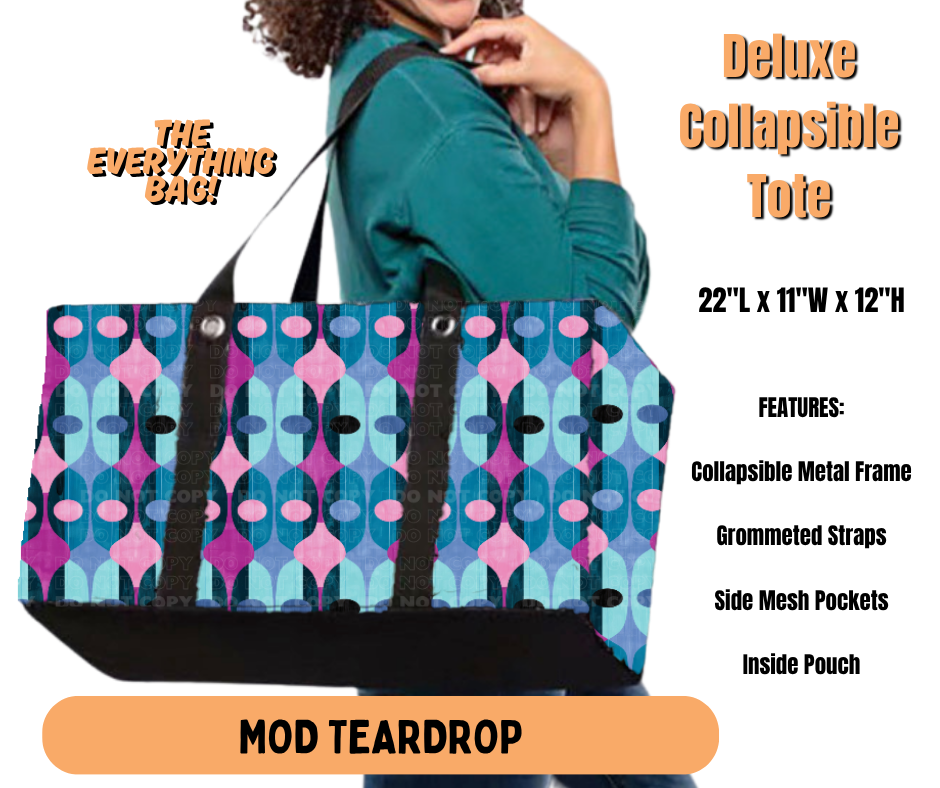 Preorder! Closes 7/2. ETA Oct. Mod Teardrop Collapsible Tote