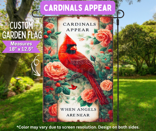 Preorder! Closes 5/11. ETA August. Cardinals Appear Garden Flag