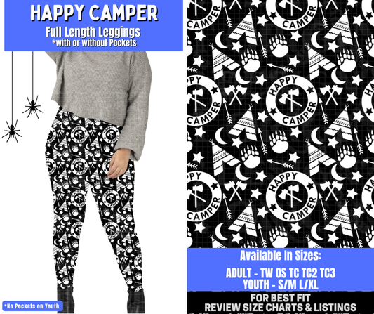 Preorder! Closes 1/26. ETA April. Happy Camper Full Length Leggings w/wo Pockets