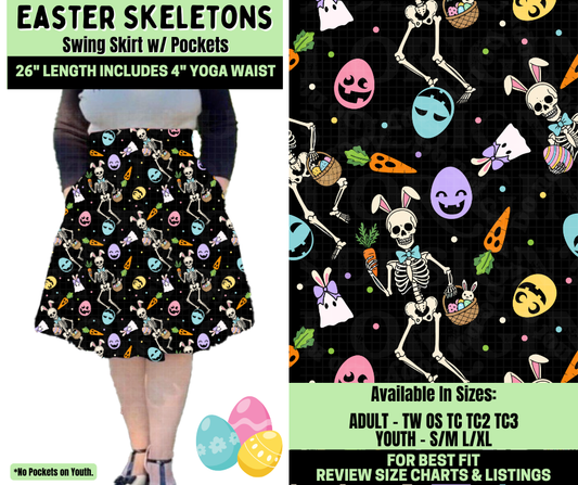 Preorder! Closes 1/19. ETA April. Easter Skeletons Swing Skirt