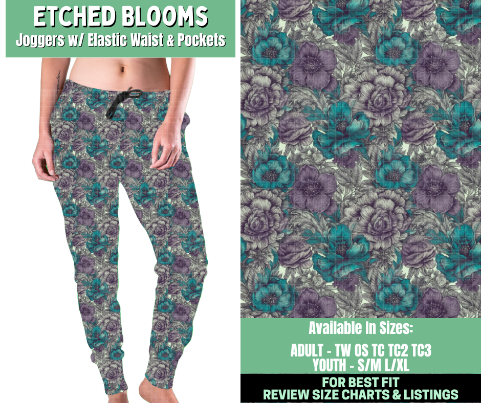 Preorder! Closes 1/7. ETA March. Etched Blooms Joggers