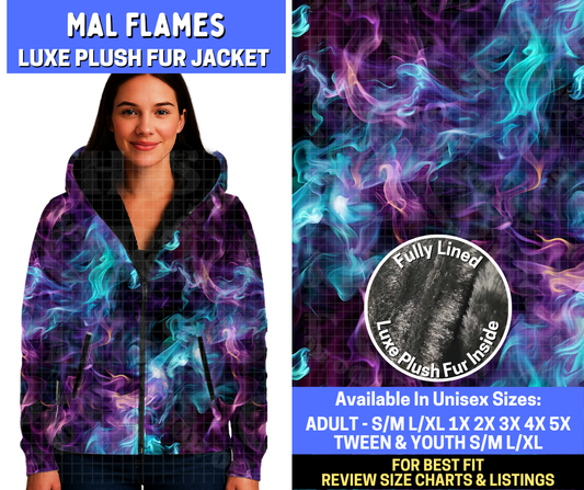 Preorder! Closes 10/20. ETA Jan. Mal Flames Luxe Fur Jacket