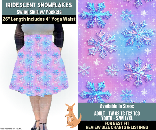 Preorder! Closes 10/2. ETA Dec. Iridescent Snowflake Swing Skirt