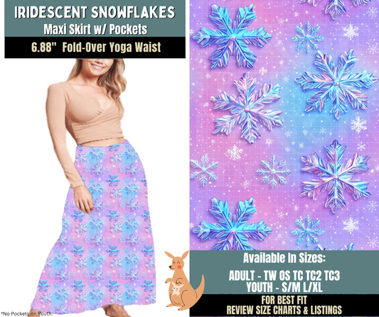 Preorder! Closes 10/2. ETA Dec. Iridescent Snowflake Maxi Skirt
