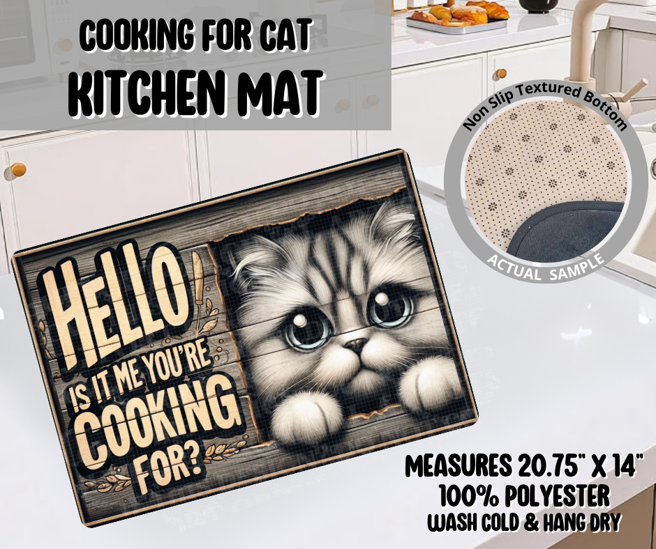 Preorder! Closes 11/26. ETA Feb. Cooking For Cat Kitchen Mat