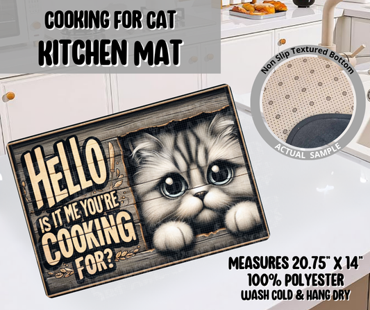 Preorder! Closes 11/26. ETA Feb. Cooking For Cat Kitchen Mat
