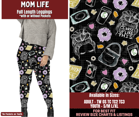 Preorder! Closes 2/4. ETA May. Mom Life Full Length Leggings w/wo Pockets