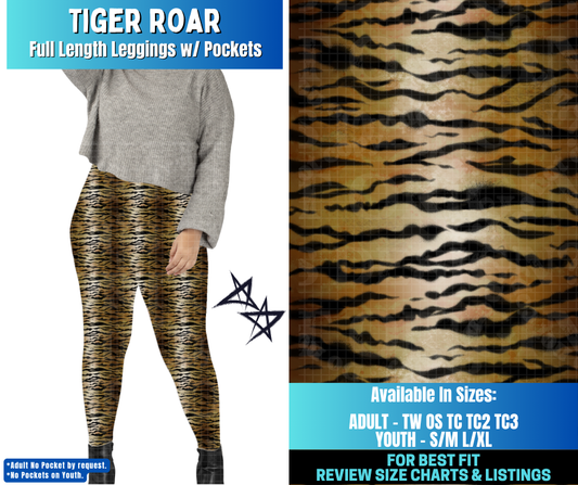 Preorder! Closes 12/17. ETA March. Tiger Roar Full Length Leggings w/wo Pockets