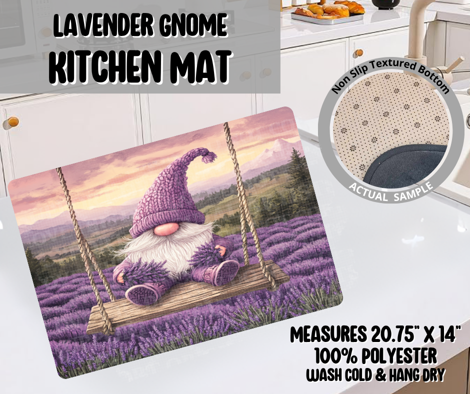 Preorder! Closes 11/26. ETA Feb. Lavender Gnome Kitchen Mat