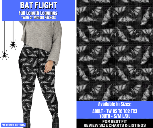 Preorder! Closes 1/26. ETA April. Bat Flight Full Length Leggings w/wo Pockets