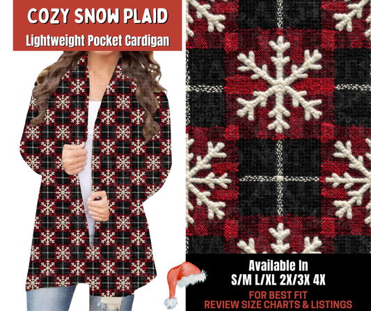 Preorder! Closes 9/24. ETA Dec. Cozy Snow Plaid Pocket Cardigan