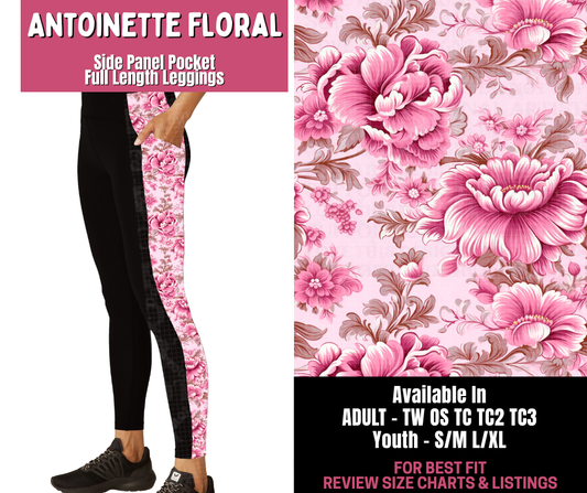 Preorder! Closes 11/10. ETA Jan. Antoinette Floral Side Panel Pocket Full Length Leggings