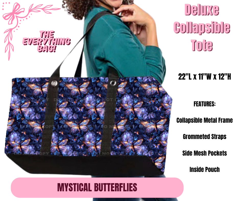 Preorder! Closes 11/27. ETA Feb. Mystical Butterflies Collapsible Tote
