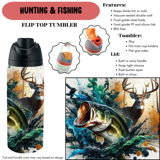 Preorder! Closes 9/18. ETA Dec. Hunting & Fishing Flip Top Tumbler