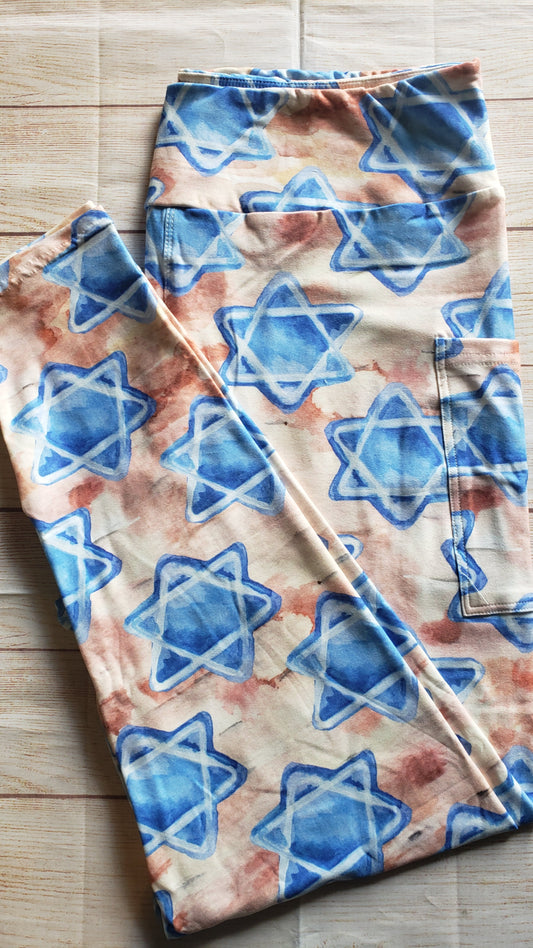 Stars on matzoh leggings and skorts with pockets