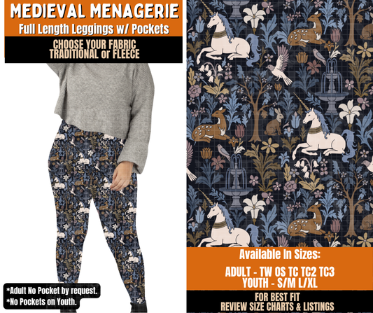 Preorder! Closes 11/2. ETA Feb. Medieval Menagerie Leggings Choose Fleece or Traditional