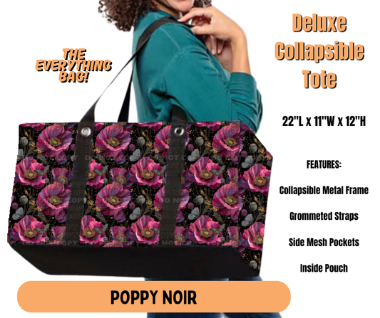 Preorder! Closes 7/2. ETA Oct. Poppy Noir Collapsible Tote