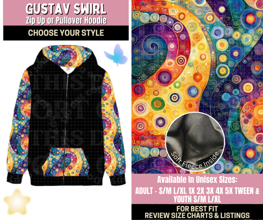 Preorder! Closes 9/25. ETA Dec. Gustav Swirl Zip-Up or Pullover Hoodie