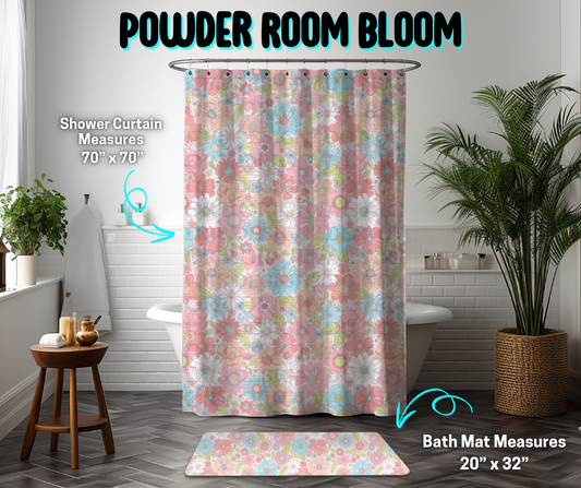 Preorder! Closes 3/26. ETA June. Powder Room Bloom Custom Shower Curtain and/or Bath Mat