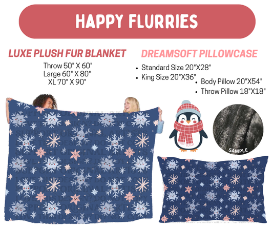 Preorder! Closes 8/17. ETA Nov. Happy Flurries Luxe Plush Fur Blanket and/or DreamSoft Pillowcase