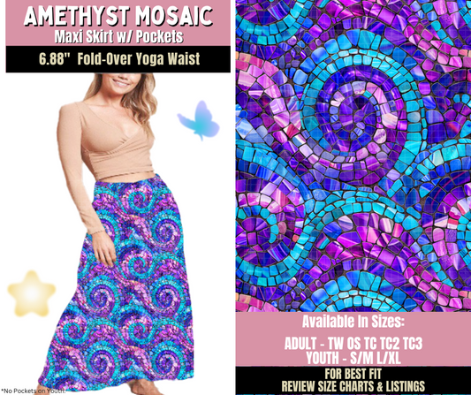 Preorder! Closes 9/25. ETA Dec. Amethyst Mosaic Maxi Skirt