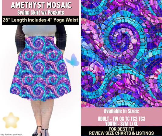 Preorder! Closes 9/25. ETA Dec. Amethyst Mosaic Swing Skirt