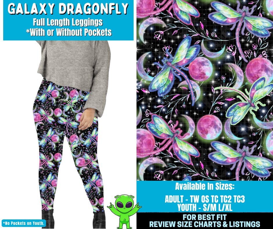 Preorder! Closes 2/11. ETA May. Galaxy Dragonfly Combo Legging Lengths