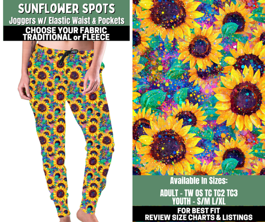 Preorder! Closes 12/4. ETA Feb. Sunflower Spots Joggers Choose Fleece or Traditional