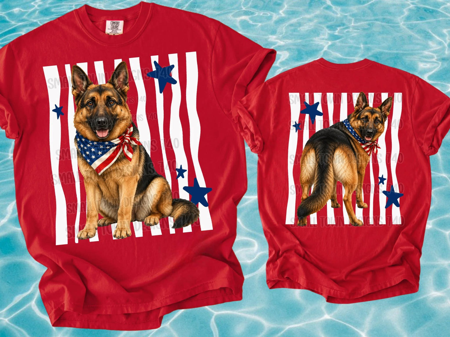 PATRIOTIC PUPS DOUBLE SIDED TEE - MULTIPLE BREEDS!