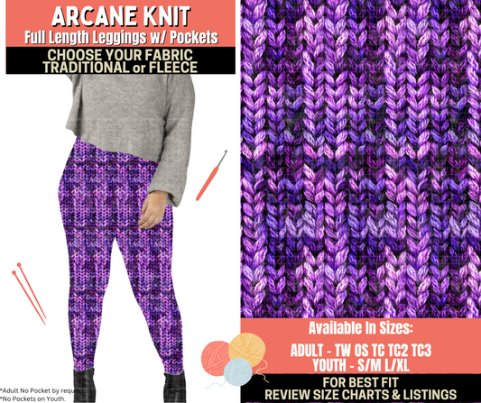 Preorder! Closes 10/1. ETA Dec. Arcane Knit Leggings Choose Fleece or Traditional